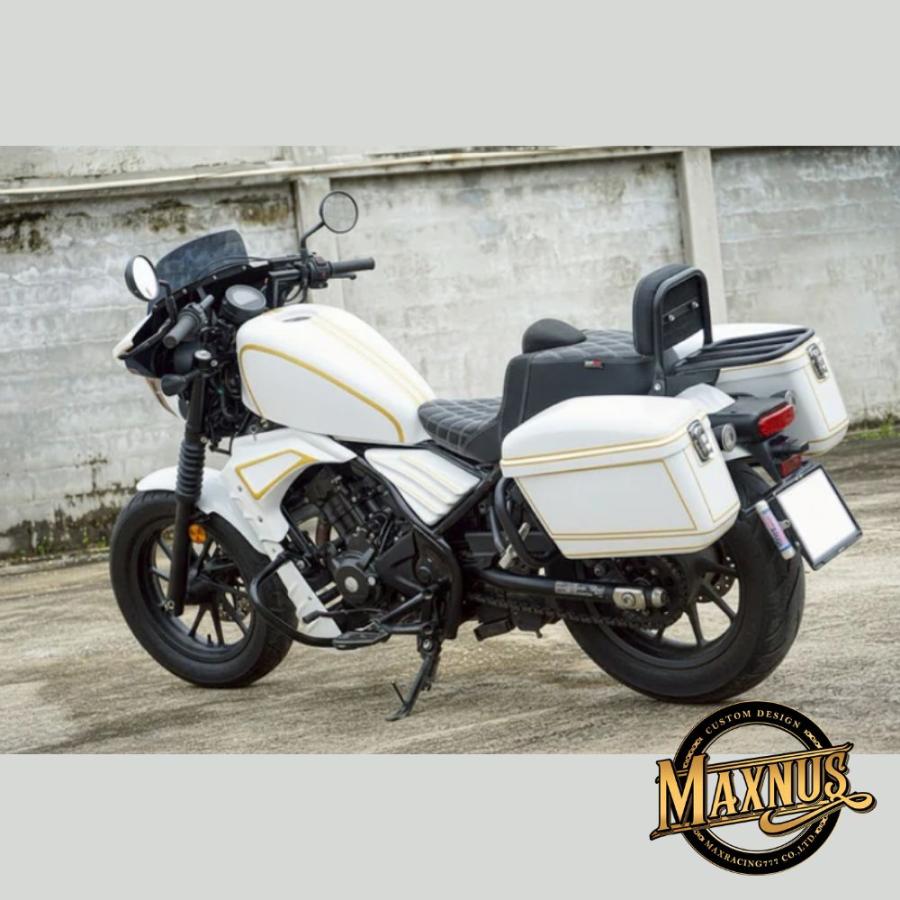 MAXNUS レブル250 カスタム 外装 8ピース フルカウルキット ホワイト×ゴールドライン HONDA Rebel250 (MC49) 2017〜2024対応の画像