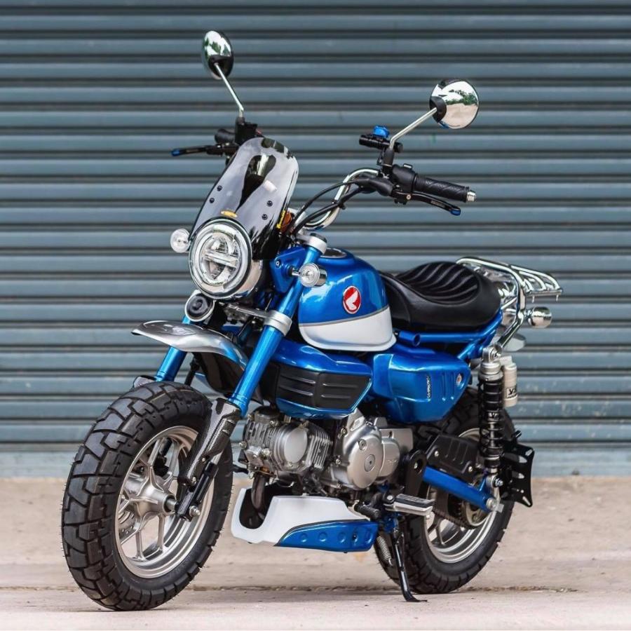 p-33モンキー125用ウインドシールド、サインハウススマホホルダーセット モンキー125のアドベンチャー化計画！がっちりマウントバー付き