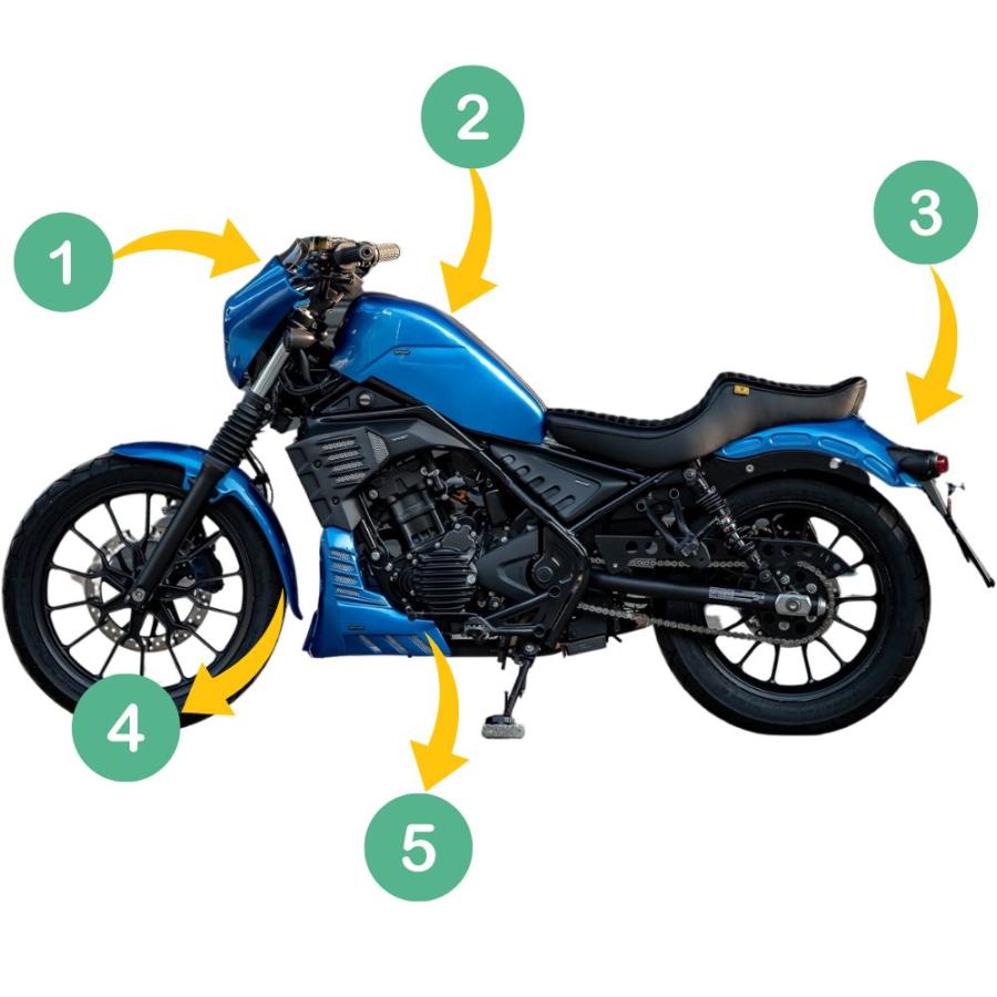 【レブルアクセサリー5点セット】ほぼ美品 ホンダ レブル250用 5点セット Honda Rebel250 ”Easy to Change the
