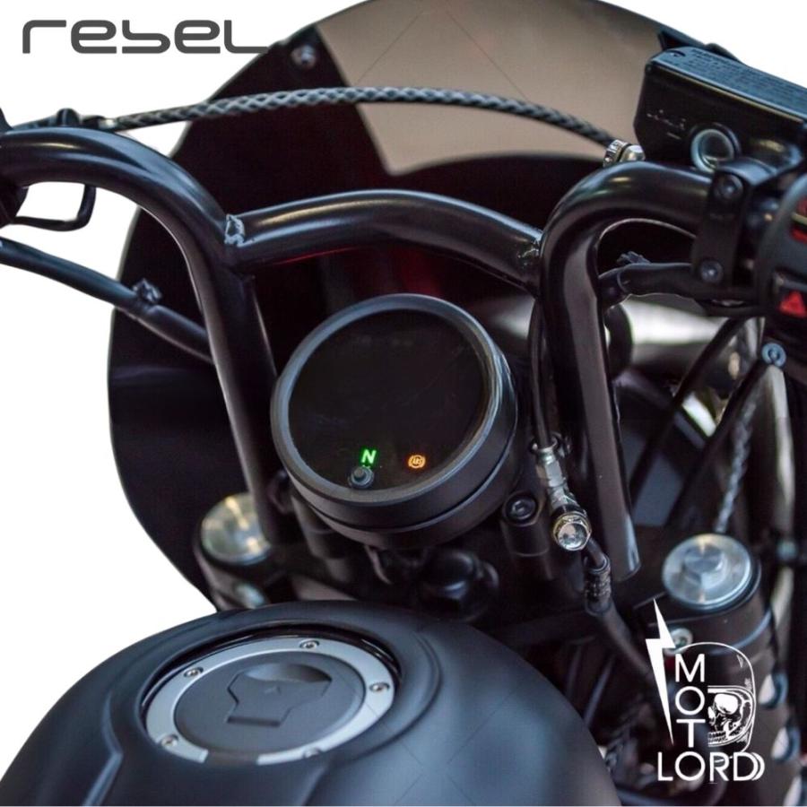 MotolordD ホンダ レブル250/500 ブリッジ付き 8インチハンドルバー 