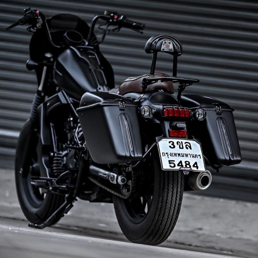 モトロード ホンダ レブル250/500用リアキャリア＆バックレスト付き