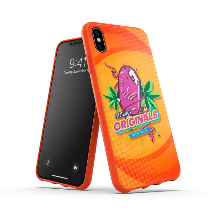 adidas アディダス iPhone XS Max ケース スマホケース 耐衝撃 TPU BODEGA アクティブオレンジ おしゃれ ブランド | adidas
