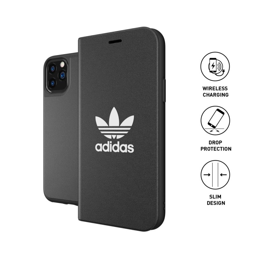 【 送料無料 】 adidas アディダス iPhone 11 Pro 手帳型ケース 手帳 ケース カバー スマホケース 耐衝撃 TPU BASIC ブラック 黒 おしゃれ ブランド | adidas Originals | 01