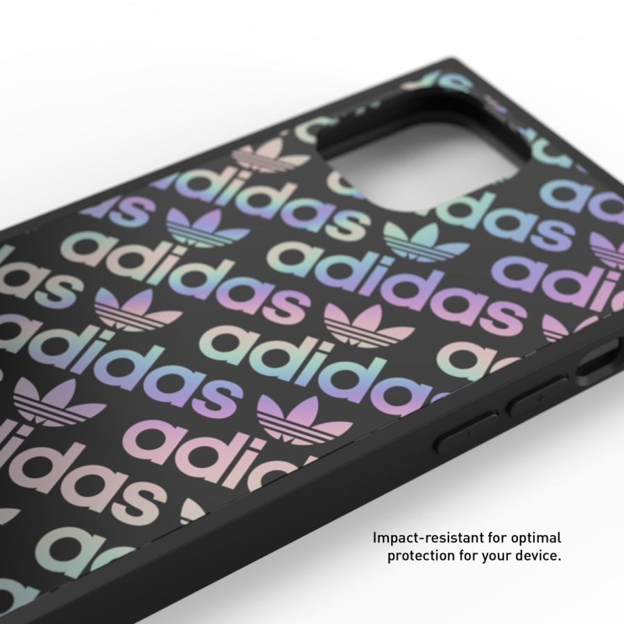 【処分品につき返品不可】adidas アディダス iPhone 11 Pro ケース スマホケース 耐衝撃 TPU スクエアケース ブラック x ホログラフィック 黒 おしゃれ ブランド | adidas Originals | 04