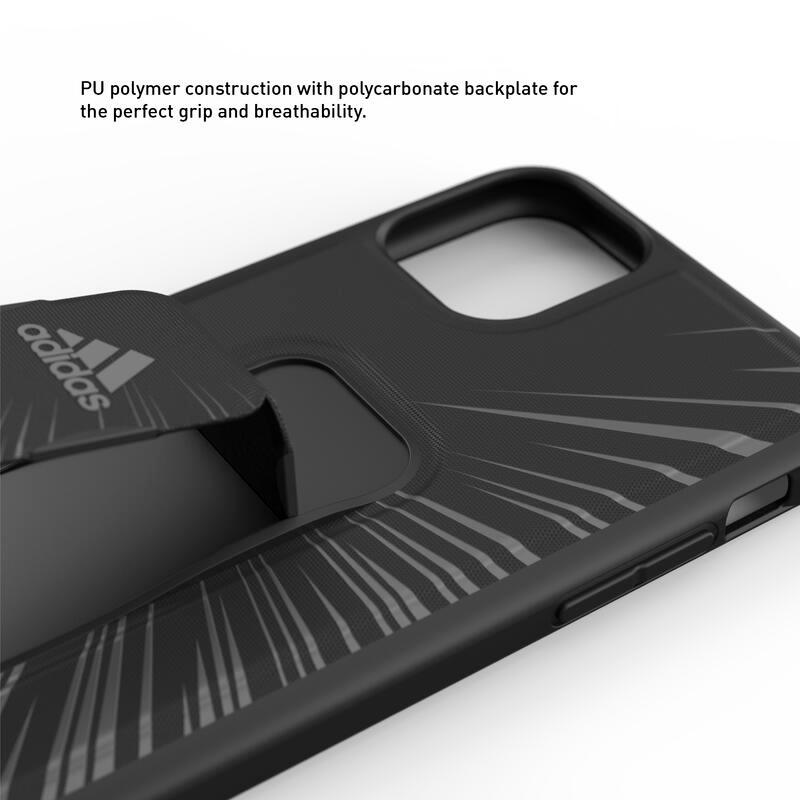 送料無料 adidas アディダス スマホケース iPhone ケース グリップバンド付き スタンド機能 耐衝撃 ［ ブラック 黒 グレー ］ | adidas | 06