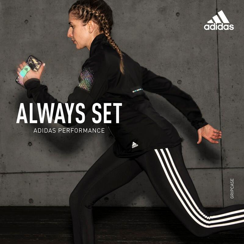 送料無料 adidas アディダス スマホケース iPhone ケース グリップバンド付き スタンド機能 耐衝撃 ［ ブラック 黒 グレー ］ | adidas | 08