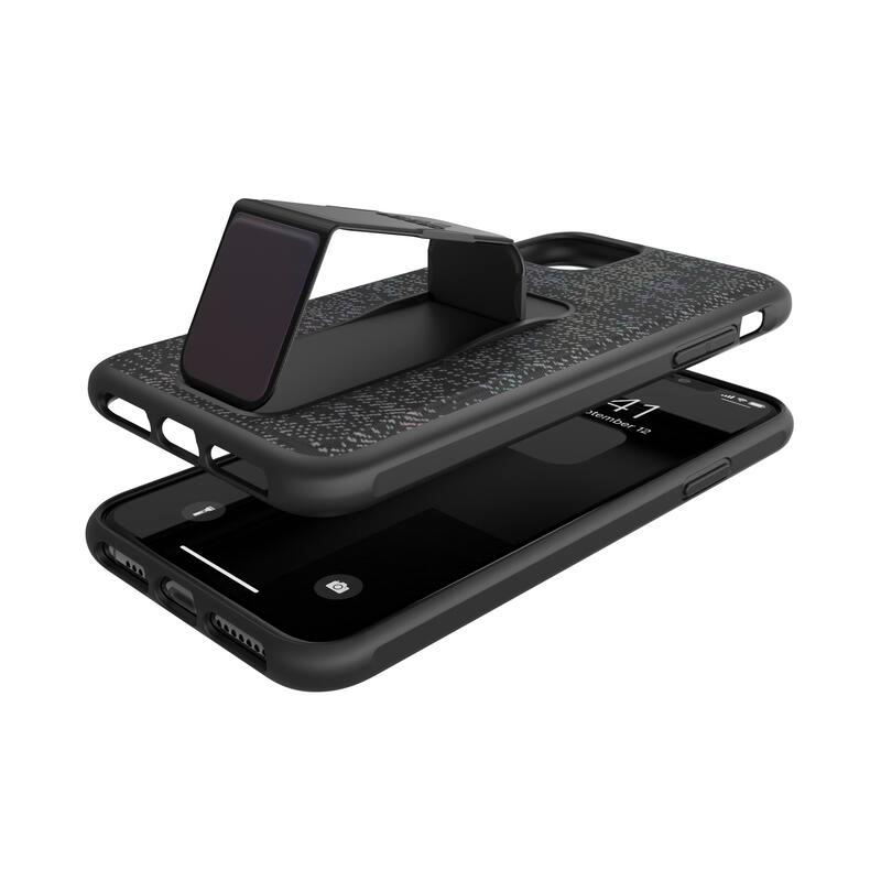 送料無料 adidas アディダス スマホケース iPhone ケース グリップバンド付き スタンド機能 耐衝撃 ［ ブラック 黒 グレー ］ | adidas | 07