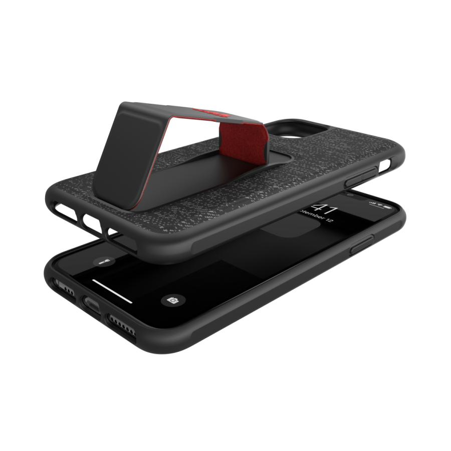 adidas アディダス iPhone 11 Pro Max ケース スマホケース グリップバンド付き スタンド機能 スポーツ仕様 耐衝撃 ブラック/レッド おしゃれ ブランド | adidas | 05