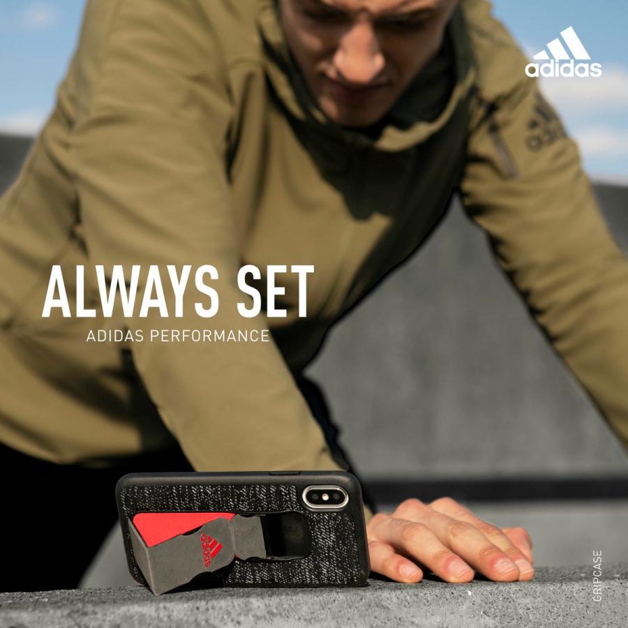 adidas アディダス iPhone 11 Pro Max ケース スマホケース グリップバンド付き スタンド機能 スポーツ仕様 耐衝撃 ブラック/レッド おしゃれ ブランド | adidas | 06