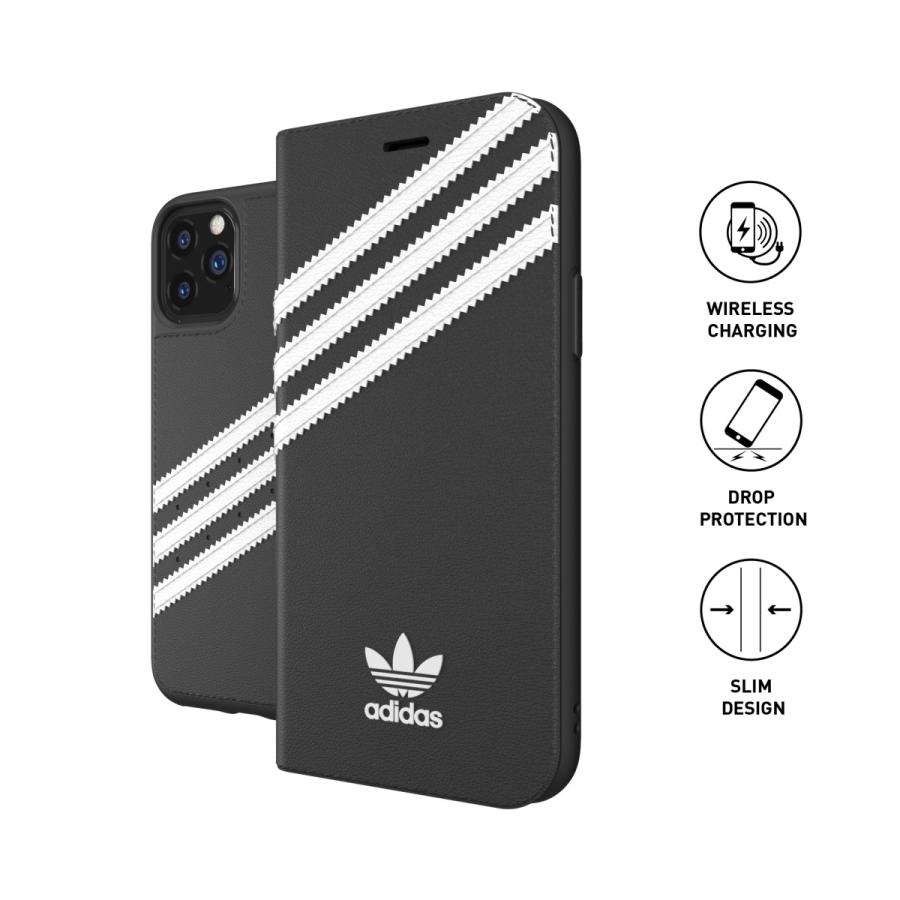 adidas アディダス iPhone 11 Pro Max 手帳型ケース アイフォン 手帳 ケース カバー スマホケース 耐衝撃 TPU SAMBA サンバ ブラック 黒 おしゃれ ブランド | adidas Originals | 01