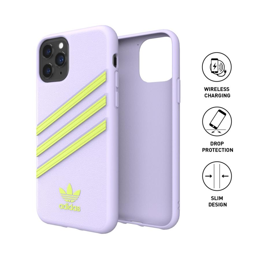 adidas アディダス iPhone 11 Pro ケース スマホケース 耐衝撃 SAMBA サンバ パープルティント/ハイレゾイエロー | adidas Originals | 01