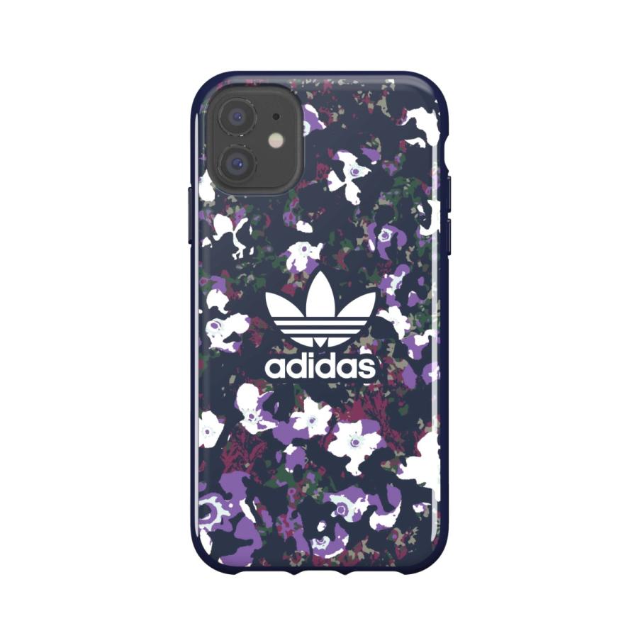 adidas アディダス iPhone11 ケース アイフォン カバー スマホケース 耐衝撃 TPU 花柄 フローラル プリント カレッジネイビー x アクティブパープル ブランド | adidas Originals | 01