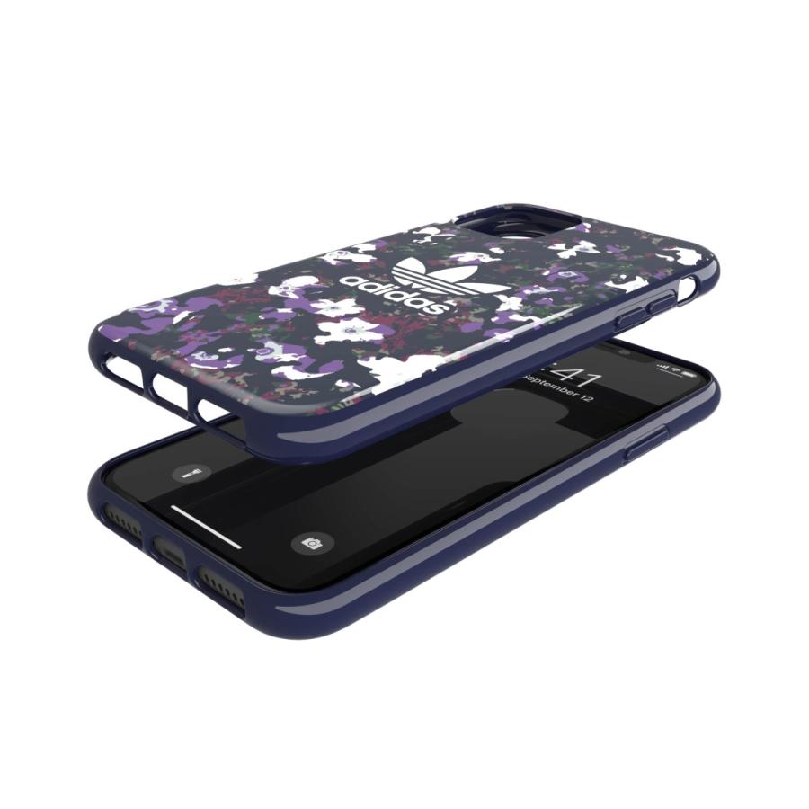 adidas アディダス iPhone11 ケース アイフォン カバー スマホケース 耐衝撃 TPU 花柄 フローラル プリント カレッジネイビー x アクティブパープル ブランド | adidas Originals | 06