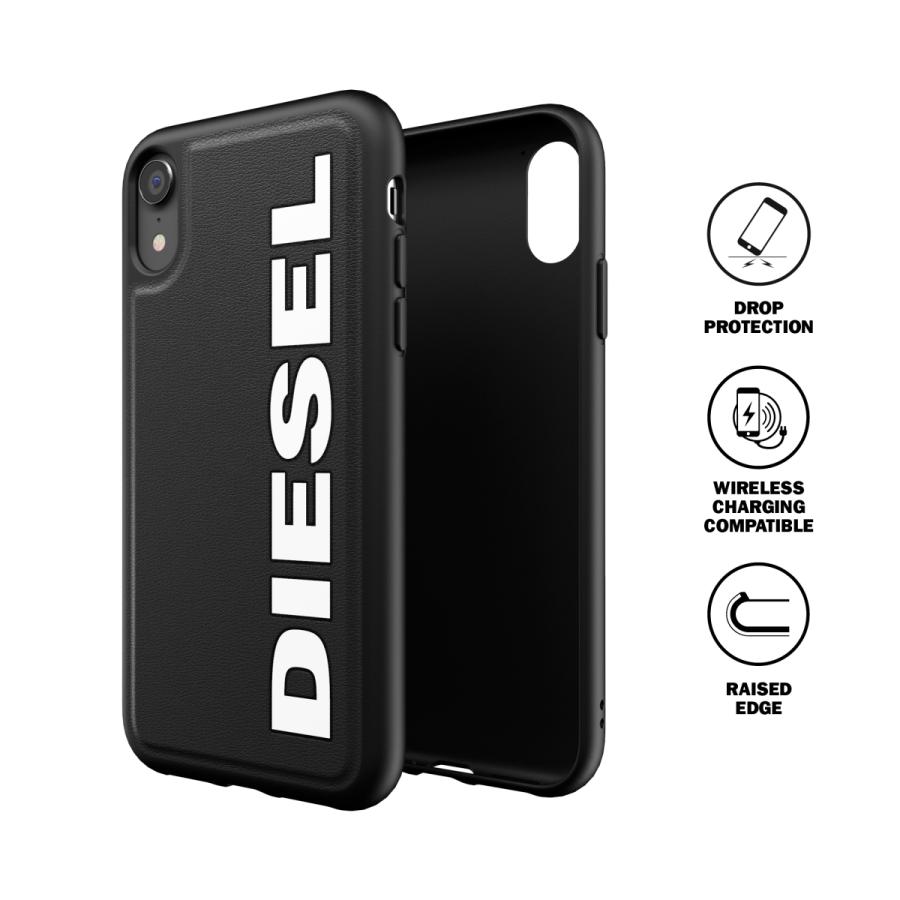 DIESEL ディーゼル iPhone XR ケース マホケース アイフォン カバー 耐衝撃 TPU ロゴ ラバープリント ブラック / ホワイト 黒 おしゃれ ブランド｜smartstyle-select｜02