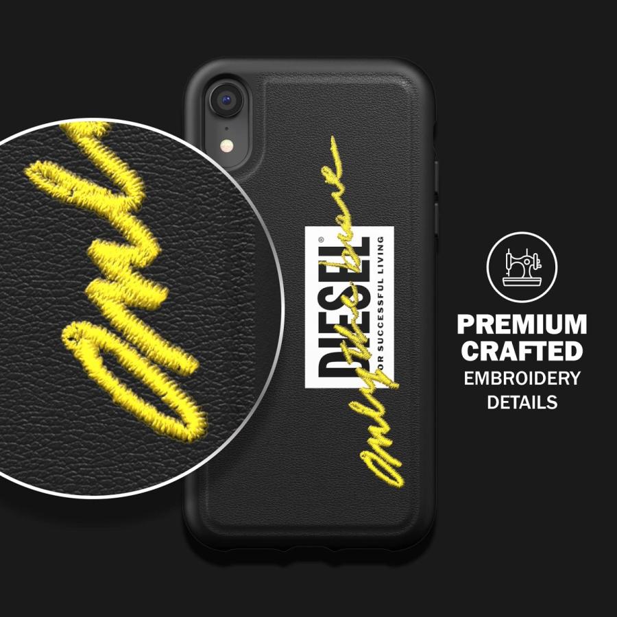 DIESEL iPhone XR ケース FW20 刺繍ディテール（ディーゼル iPhoneXR , ブラック 黒 / ライム ） おしゃれ ブランド｜smartstyle-select｜05