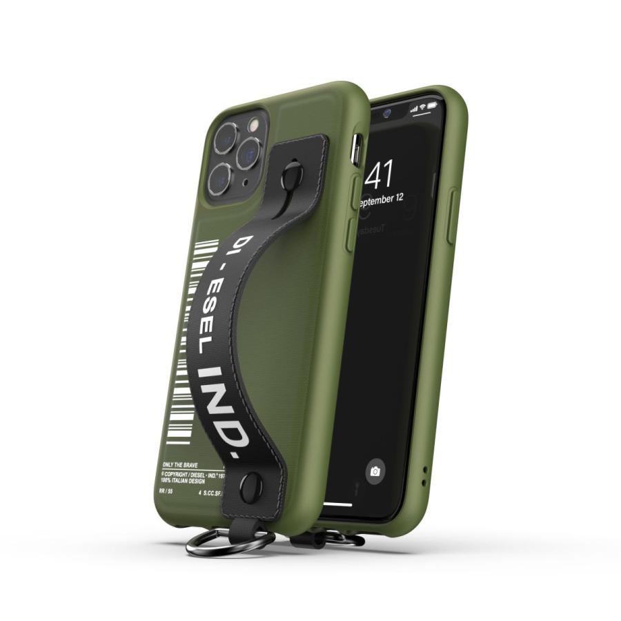 DIESEL ディーゼル iPhone11 Pro ケース アイフォン カバー スマホケース ハンドストラップ ベルト 落下防止 スタンド機能 アーミーグリーン おしゃれ ブランド｜smartstyle-select｜02