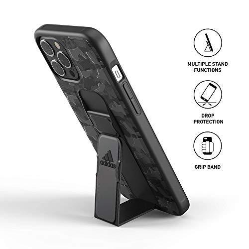adidas アディダス iPhone 12 Pro Max ケース 6.7インチ スタンド機能 グリップバンド付き スポーツ仕様 耐衝撃 軽量 ランニング アウトドア カモ柄ブラック | adidas Originals | 01