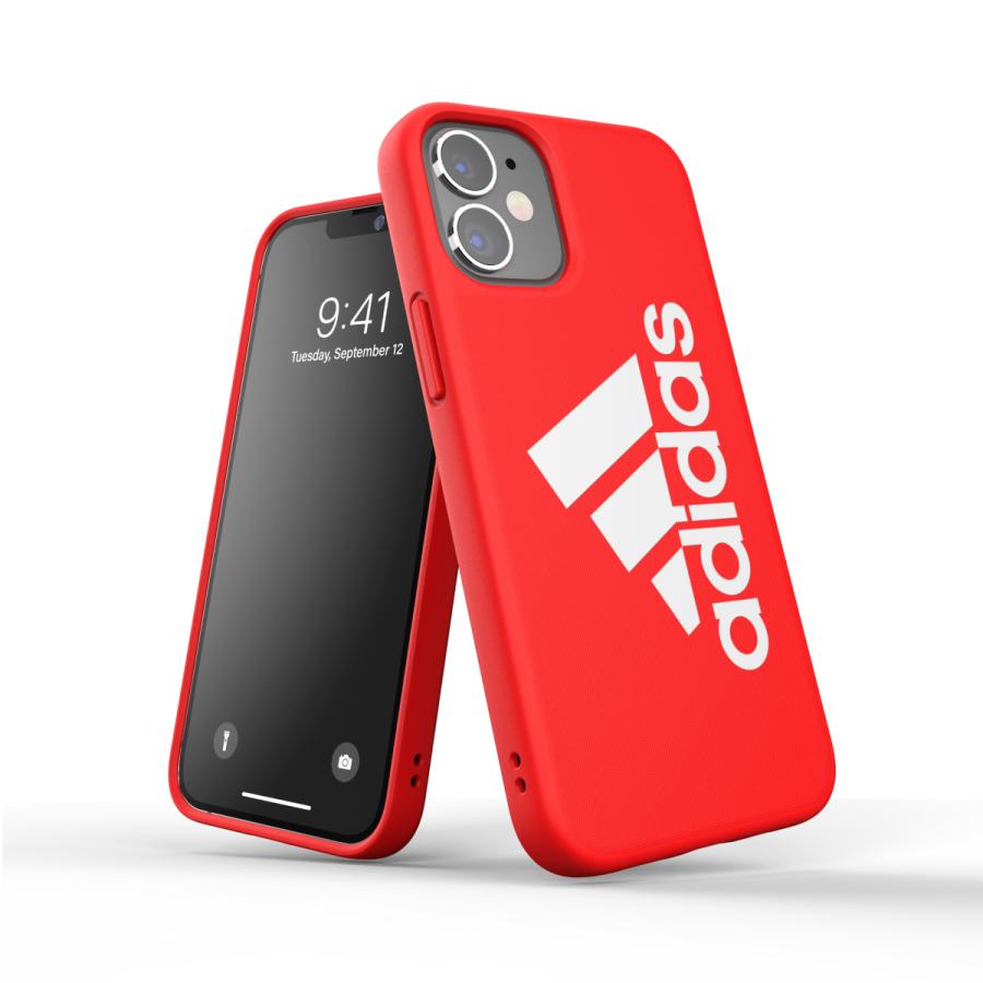 adidas アディダス iPhone 12 Mini ケース アイフォン カバー スマホケース アイコニック スポーツ ロゴ 耐衝撃 軽量 TPU スカーレット レッド 赤 ブランド | adidas