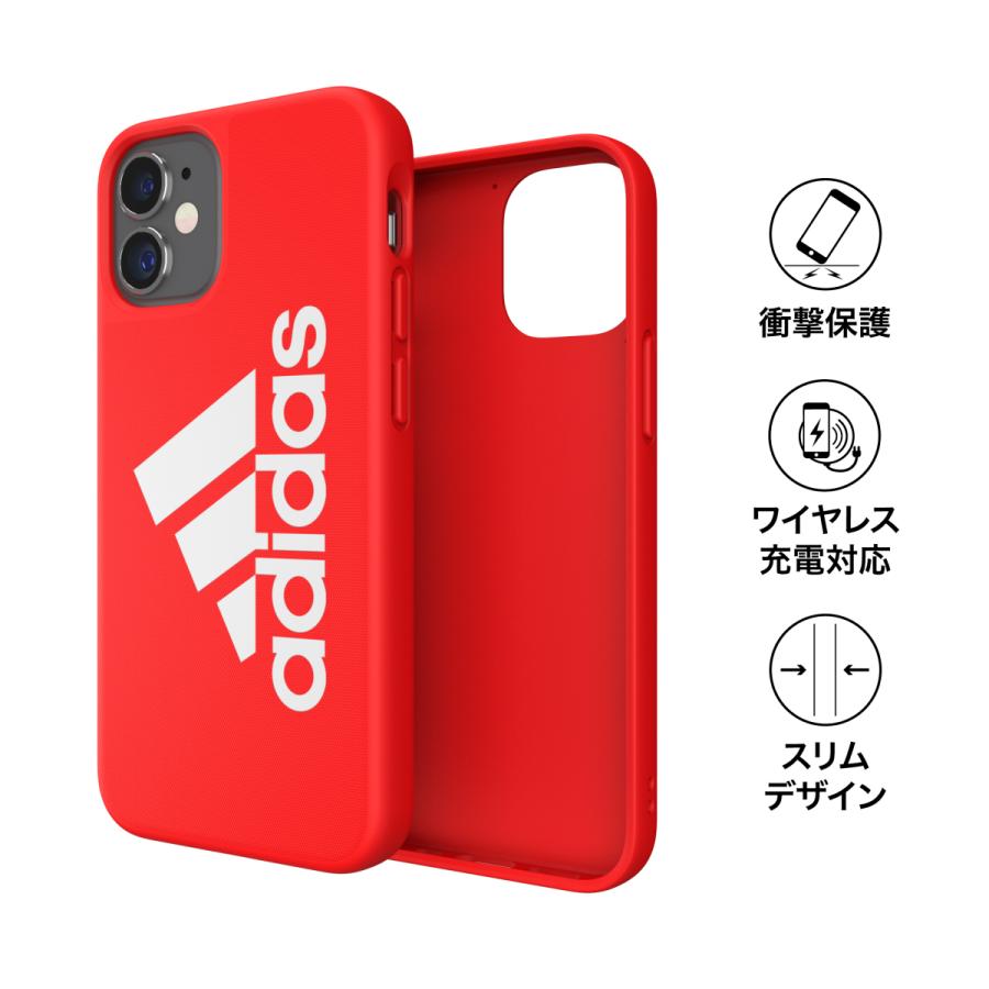 adidas アディダス iPhone 12 Mini ケース アイフォン カバー スマホケース アイコニック スポーツ ロゴ 耐衝撃 軽量 TPU スカーレット レッド 赤 ブランド | adidas | 01