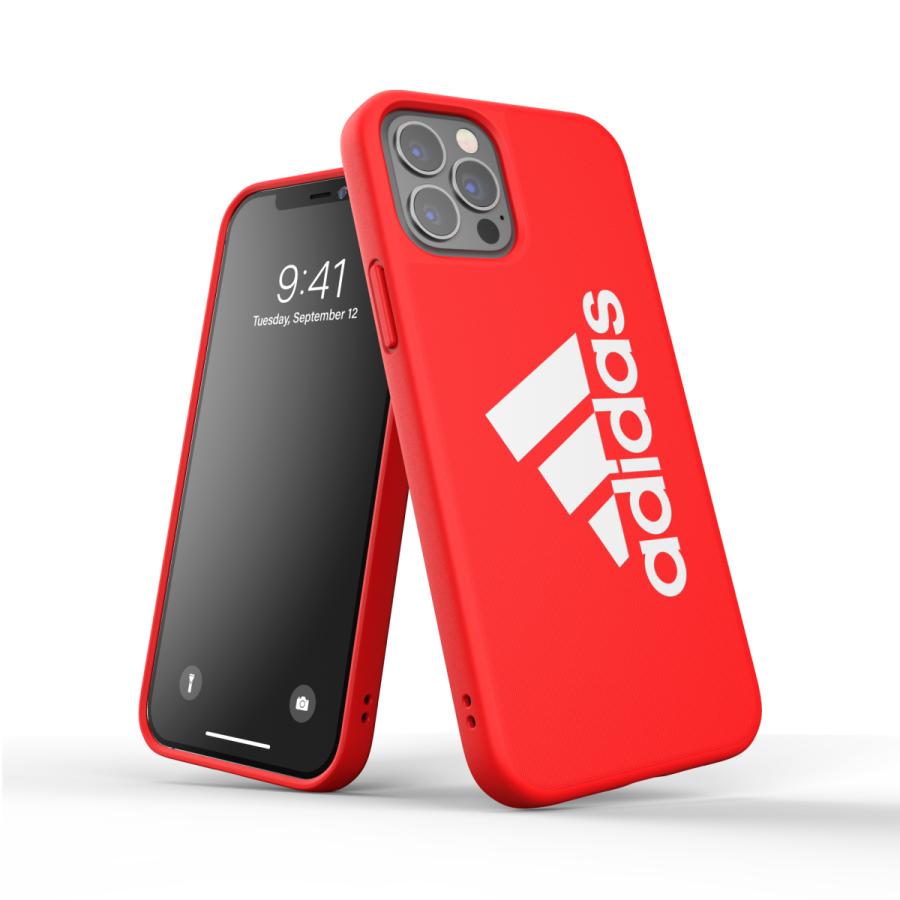 adidas アディダス iPhone12 / iPhone12pro ケース アイフォン カバー スマホケース アイコニック スポーツ ロゴ 耐衝撃 軽量 TPU スカーレット レッド 赤 | adidas