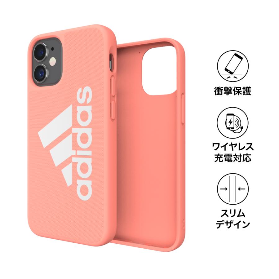 adidas アディダス iPhone 12 Mini ケース アイフォン カバー スマホケース アイコニック スポーツ ロゴ 耐衝撃 軽量 TPU グローリーピンク おしゃれ ブランド | adidas | 01