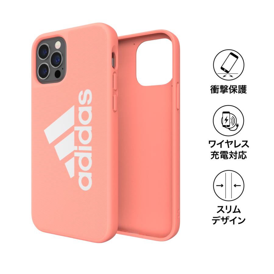 adidas アディダス iPhone12 / iPhone12pro ケース アイフォン カバー スマホケース アイコニック スポーツ ロゴ 耐衝撃 軽量 TPU グローリーピンク ブランド | adidas | 01