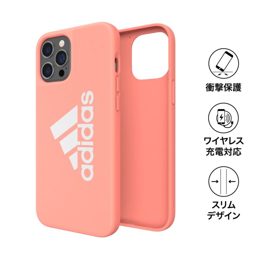 adidas アディダス iPhone 12 Pro Max ケース アイフォン カバー スマホケース アイコニック スポーツ ロゴ 耐衝撃 軽量 TPU グローリーピンク ブランド | adidas | 01