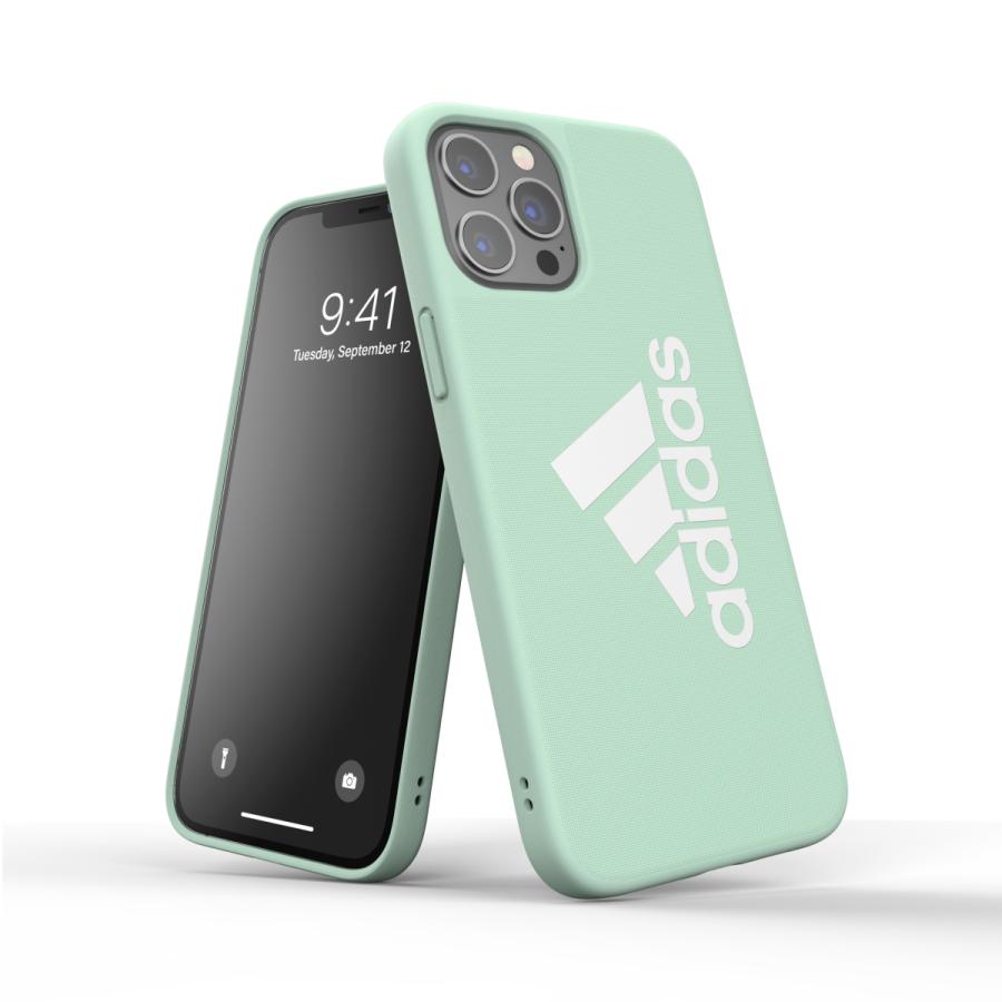 adidas アディダス iPhone 12 Pro Max ケース アイフォン カバー スマホケース アイコニック スポーツ ロゴ 耐衝撃 軽量 TPU グリーンティント ブランド | adidas
