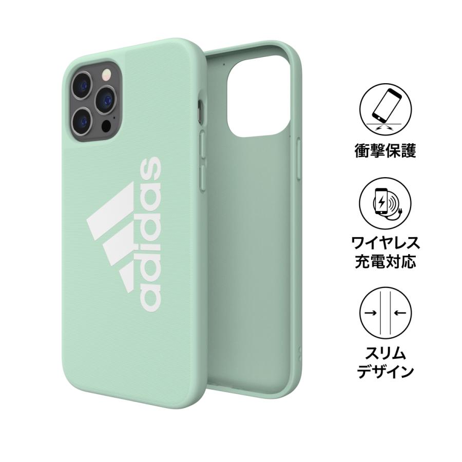 adidas アディダス iPhone 12 Pro Max ケース アイフォン カバー スマホケース アイコニック スポーツ ロゴ 耐衝撃 軽量 TPU グリーンティント ブランド | adidas | 01
