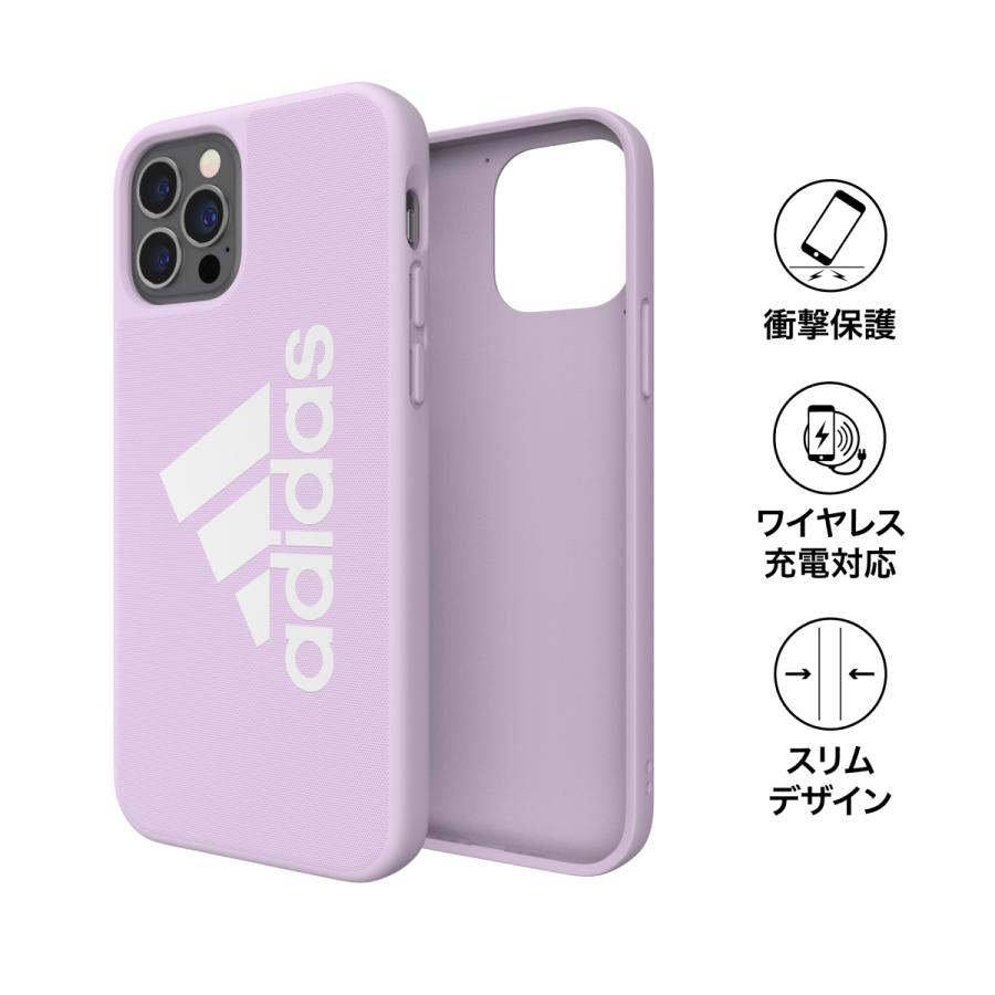 adidas アディダス iPhone12 / iPhone12pro ケース アイフォン カバー スマホケース アイコニック スポーツ ロゴ 耐衝撃 軽量 TPU パープルティント ブランド | adidas | 01