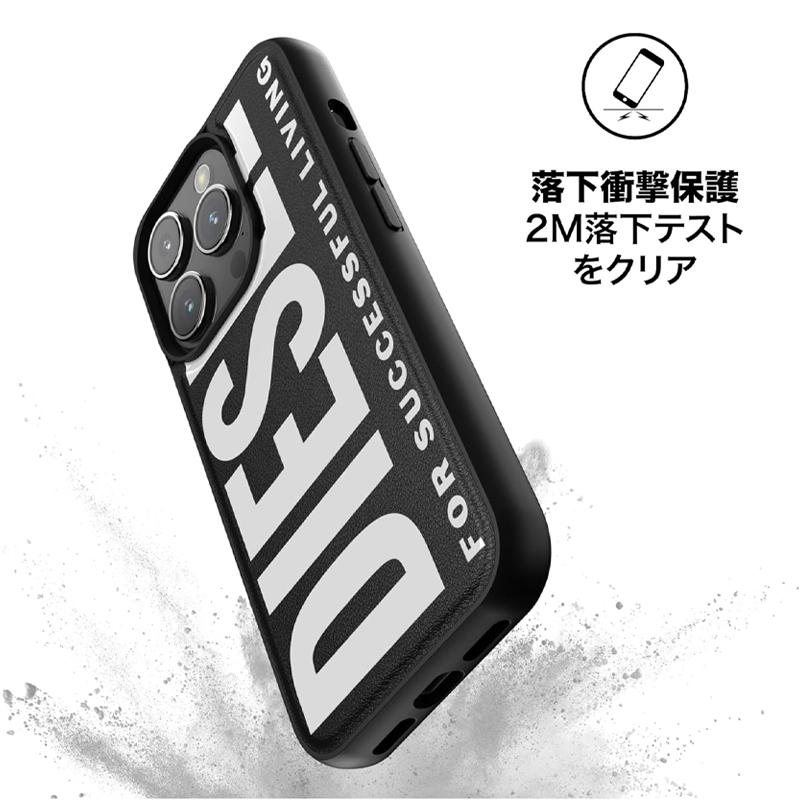 送料無料 DIESEL iPhone 15 / 15Pro / 15Plus / 15ProMax / 14 / 14Pro / 14Plus / 14 ProMax / 13 / 12 / 12Pro / SE3 ケース ラージロゴ [ ブラック 黒 ] | DIESEL | 02