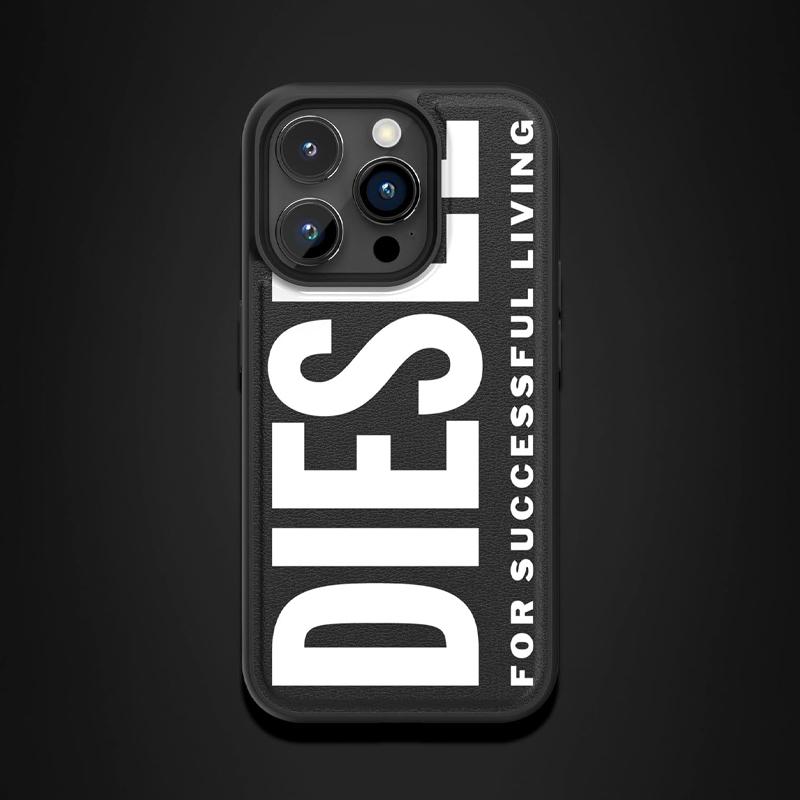 送料無料 DIESEL iPhone 15 / 15Pro / 15Plus / 15ProMax / 14 / 14Pro / 14Plus / 14 ProMax / 13 / 12 / 12Pro / SE3 ケース ラージロゴ [ ブラック 黒 ] | DIESEL | 04