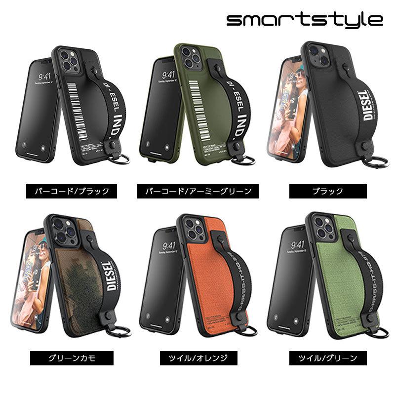 DIESEL ディーゼル iPhone ケース ハンドストラップ ベルト スタンド機能 耐衝撃 TPU ブラック 黒 グリーン カモフラージュ