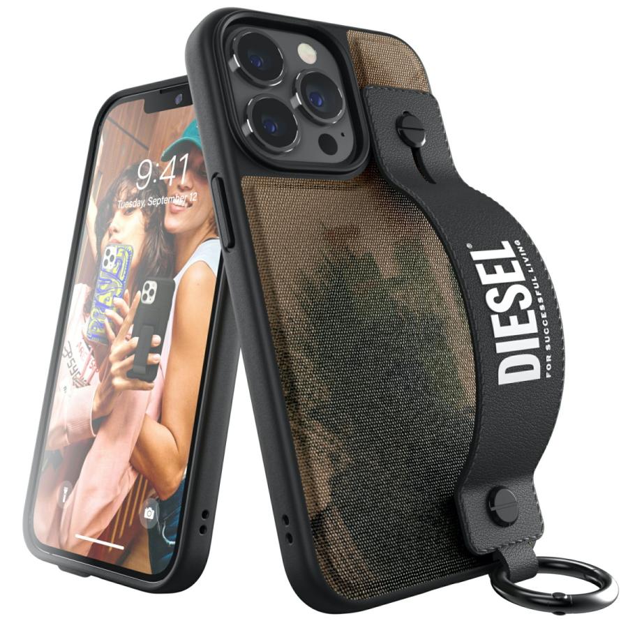 DIESEL ディーゼル iPhone ケース ハンドストラップ ベルト スタンド機能 耐衝撃 TPU ブラック 黒 グリーン カモフラージュ ツイル オレンジ 落下防止 ブランド｜smartstyle-select｜14