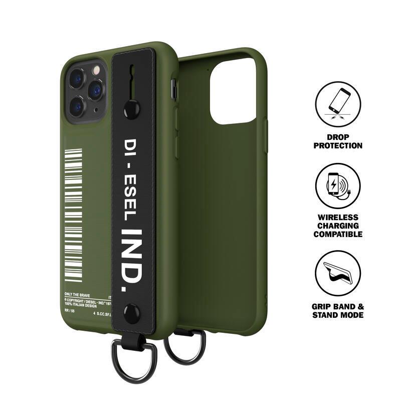 DIESEL ディーゼル iPhone ケース ハンドストラップ ベルト スタンド機能 耐衝撃 TPU ブラック 黒 グリーン カモフラージュ ツイル オレンジ 落下防止 ブランド｜smartstyle-select｜07