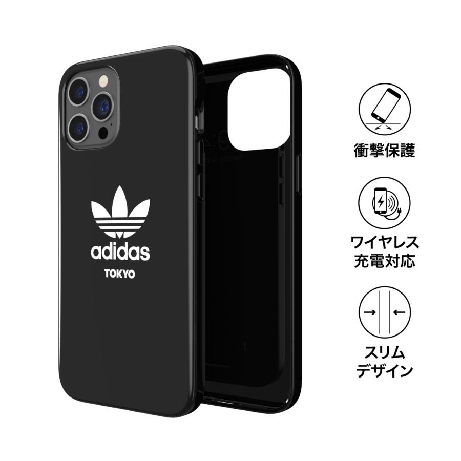adidas アディダス iPhone 12 Pro Max ケース アイフォン カバー スマホケース 耐衝撃 TPU 都市シリーズ 東京(トーキョー) ロゴ ブラック 黒 おしゃれ ブランド | adidas | 01