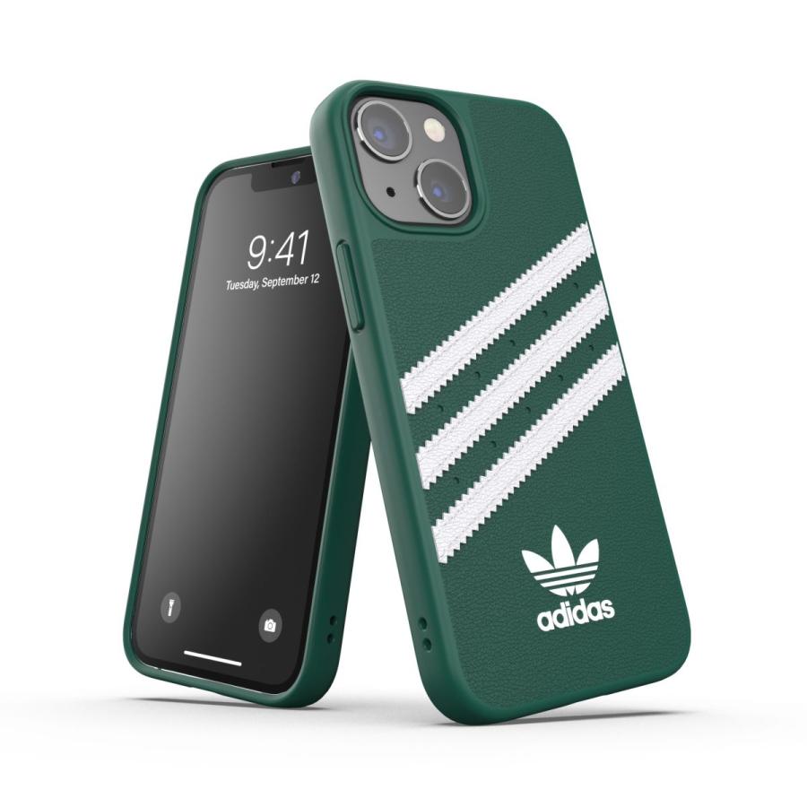 adidas アディダス iPhone 13 Mini ケース アイフォン カバー スマホケース 耐衝撃 TPU SAMBA サンバ カレッジグリーン おしゃれ スマホカバー ブランド｜smartstyle-select