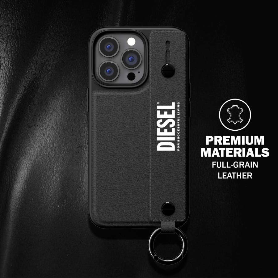 DIESEL iPhone13 pro ケース レザー ハンドストラップ スマホ DIESEL ディーゼル iPhone ケース ハンドストラップ ベルト