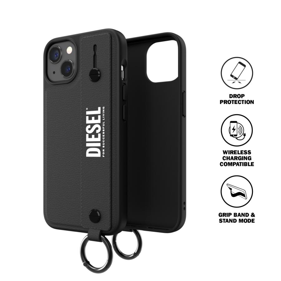 【新品未使用品】DIESEL マットブラックスマホストラップ DIESEL（ディーゼル） DIESEL iPhone 13 6.1インチ ケース スマホ