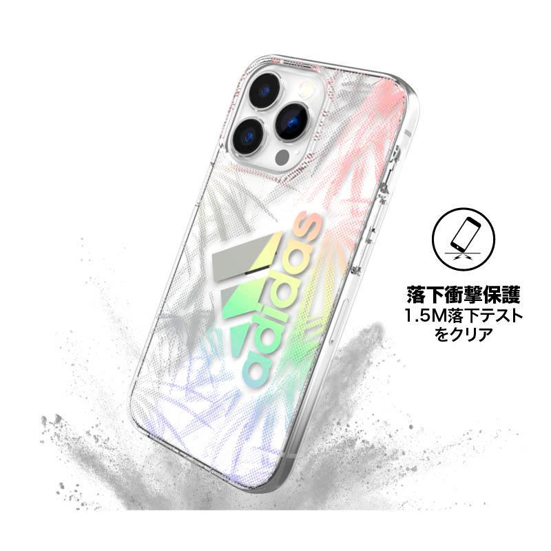 adidas アディダス iPhone13 iPhone13pro Max Mini ケース クリアケース 保護ケース 透明 スポーツ おしゃれ ブランド ロゴ 落下 耐衝撃 TPU パームツリー ホロ | adidas | 02