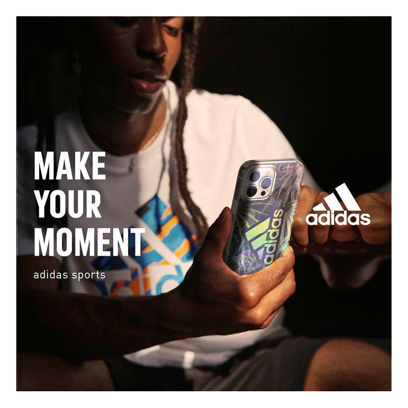 adidas アディダス iPhone13 iPhone13pro Max Mini ケース クリアケース 保護ケース 透明 スポーツ おしゃれ ブランド ロゴ 落下 耐衝撃 TPU パームツリー ホロ | adidas | 05