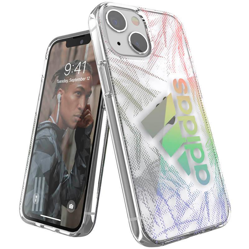 adidas アディダス iPhone13 iPhone13pro Max Mini ケース クリアケース 保護ケース 透明 スポーツ おしゃれ ブランド ロゴ 落下 耐衝撃 TPU パームツリー ホロ | adidas | 06
