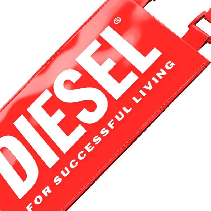 DIESEL（ディーゼル） ポーチ型スマホケース ユニバーサル レッド ロゴ