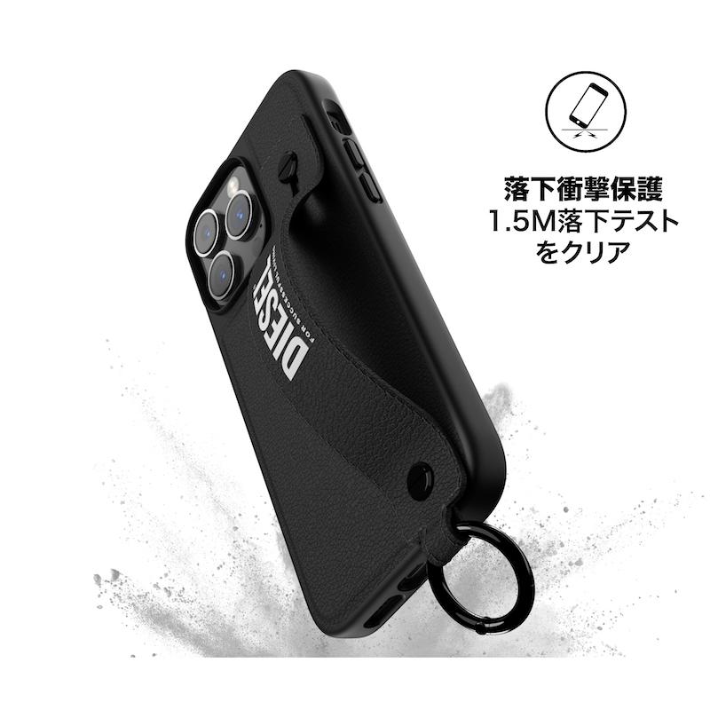 送料無料 DIESEL ディーゼル iPhone 14 Pro Max ケース アイフォン カバー スマホケース ハンドストラップ レザー ベルト 落下防止 スタンド機能 [ブラック 黒]｜smartstyle-select｜03