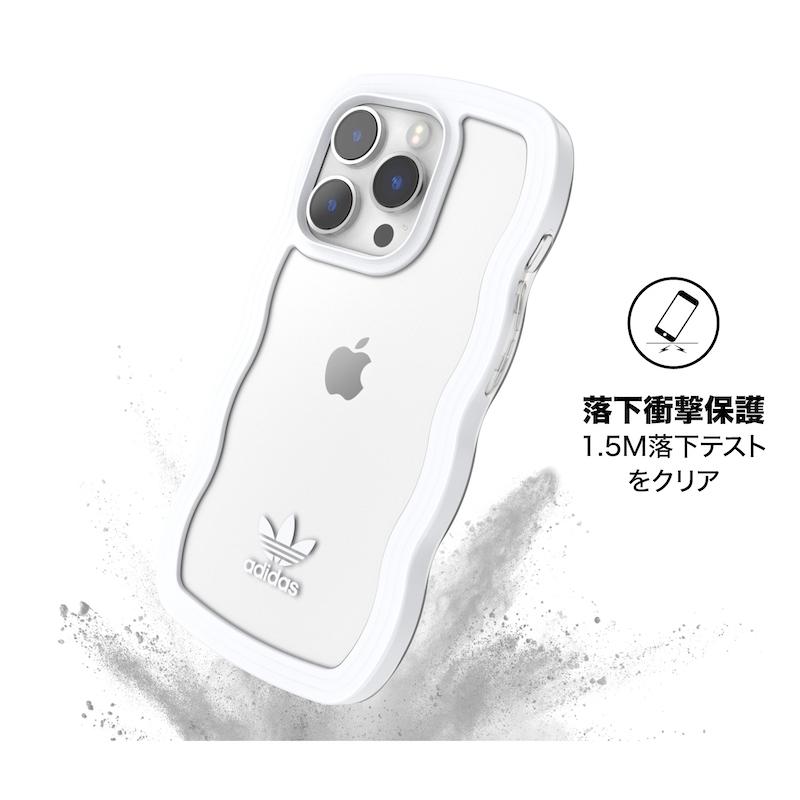 送料無料 adidas アディダス iPhone 14 Pro ケース クリアケース ウエーブ ロゴ 波 [ クリア 透明 / ホワイト 白 ] 人気 ブランド おしゃれ かわいい ギフト | adidas Originals | 02