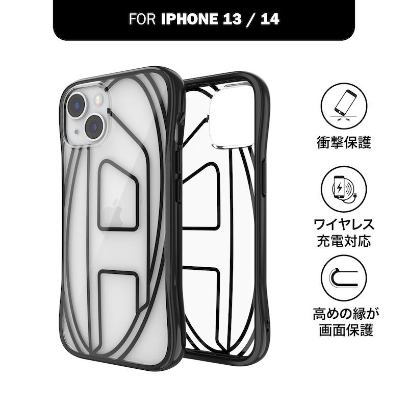 送料無料 DIESEL ディーゼル iPhone 13 / 14 兼用 ケース アイフォン カバー スマホケース ロゴ / ラージロゴ [ クリア / ブラック ] ブランド 人気｜smartstyle-select｜08