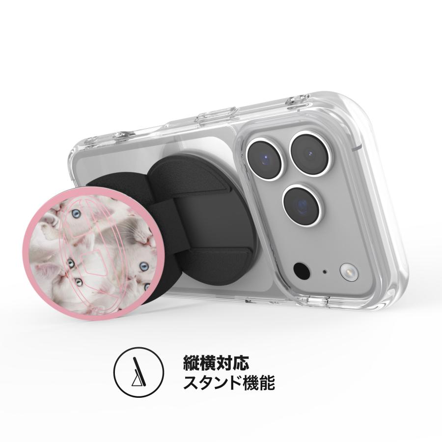 DIESEL スマホスタンド グリップ＆スタンド MagSafe / 他機種対応 ロゴ ブランド おしゃれ ブランド 人気 [ ピンク x キャッツデザイン ] ※当店限定1年保証※ |  | 02