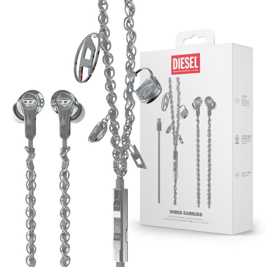 【送料無料】DIESEL ディーゼル イヤホン 有線 カナル型 HIFI音質 ANC 内臓マイク 通話可能 ハイレゾ クリア通話 音量調節 ステレオ チャーム おしゃれ ブランド | 