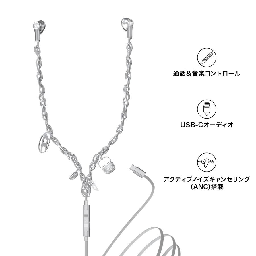 【送料無料】DIESEL ディーゼル イヤホン 有線 カナル型 HIFI音質 ANC 内臓マイク 通話可能 ハイレゾ クリア通話 音量調節 ステレオ チャーム おしゃれ ブランド |  | 01