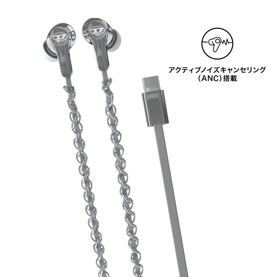 【送料無料】DIESEL ディーゼル イヤホン 有線 カナル型 HIFI音質 ANC 内臓マイク 通話可能 ハイレゾ クリア通話 音量調節 ステレオ チャーム おしゃれ ブランド |  | 02